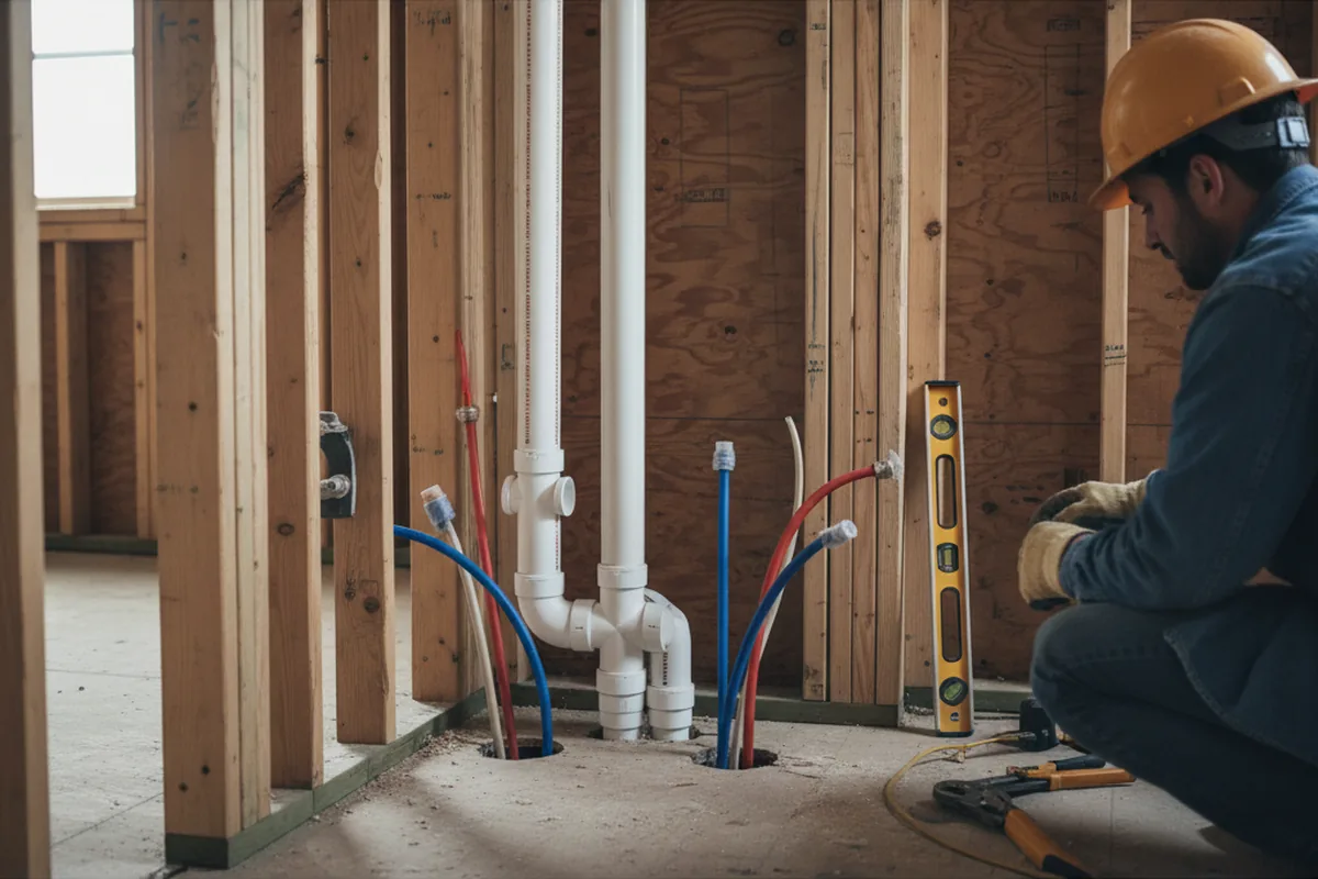Drain and supply rough-in during Garbage Disposal Repair in Taylorsville